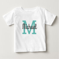 Cute Script Blue Namn Monogram