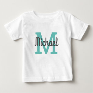 Cute Script Blue Namn Monogram T Shirt