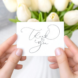 Cute Script Calligraphy Small Heart-Tack Tilläggskort