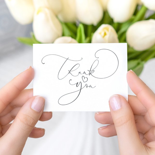 Cute Script Calligraphy Small Heart-Tack Tilläggskort (Skapare uppladdad)