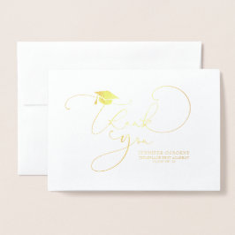 Cute Script Calligraphy Studenten Tack Folierat Kort