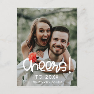 Cute script Cheers till 2026 nyårs foto Vykort