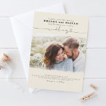 Cute Script Elegant Photo Overlay Ivory Bröllop Inbjudningar<br><div class="desc">Romantiska,  moderna och minimala fotoinbjudningar från bröllop</div>