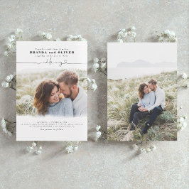 Cute Script Elegant Photo Overlay White Bröllop Inbjudningar