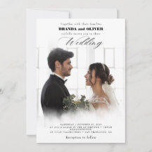 Cute Script Elegant Photo Overlay White Wedin