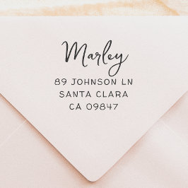 Cute Script Family Namn och Handskrift Adress Självfärgande Stämpel