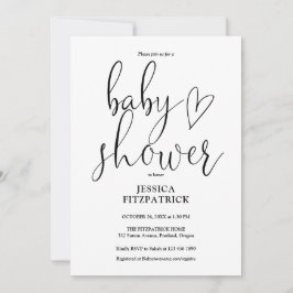 Cute Script Gender Neutral All in One Baby Shower Inbjudningar
