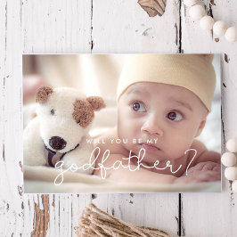 Cute script Godfather frieri fotokort Inbjudningar