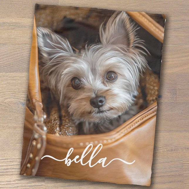 Cute Script Pet Photo Fleecefilt (Skapare uppladdad)