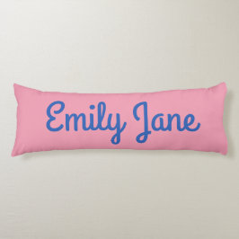 Cute Script Rosa Blue Personlig Namn Tonåring Kroppskudde