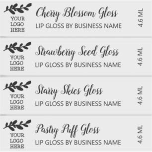 Cute Script with Logotyp Clean Lip Gloss Makeup 4 Klistermärken