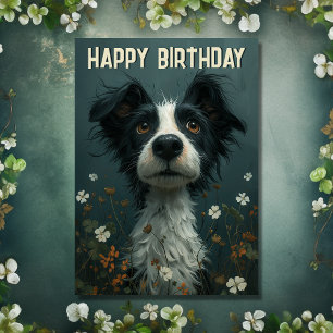 Cute SCruffy Hund och Shamrocks Irish Birthday Kort