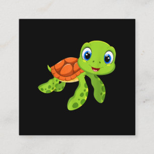 Cute Sea Baby Turtle Gift Fyrkantigt Visitkort