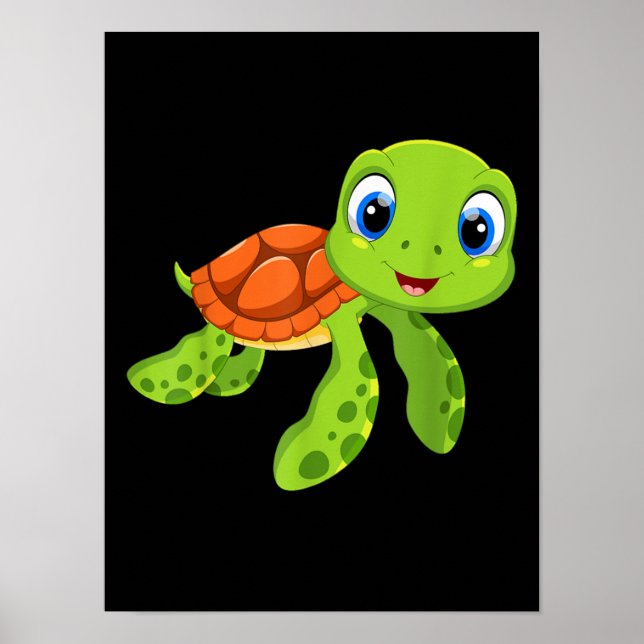 Cute Sea Baby Turtle Gift Poster (Framsidan)