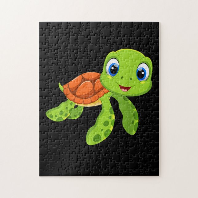 Cute Sea Baby Turtle Gift Pussel (Vertikal)