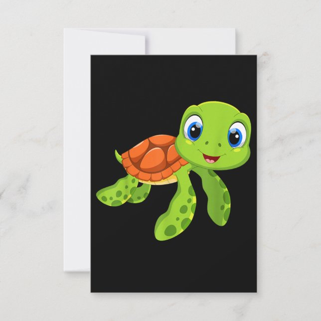 Cute Sea Baby Turtle Gift Tack Kort (Framsida)