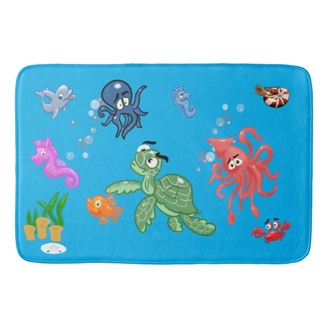 Cute Sea Creaters Bath Mat Badrumsmatta (Framsidan)