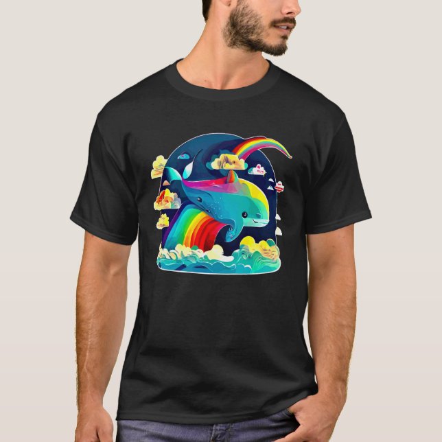 Cute Sea Creatures Sea Unicorn Mammal Narwhal T Shirt (Framsida)