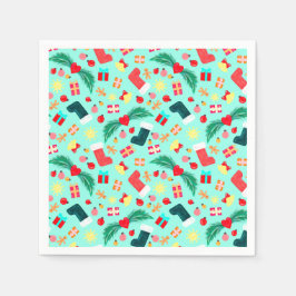 Cute Sea Grönt - Juldagen Decor Mönster Helgdag Pappersservett