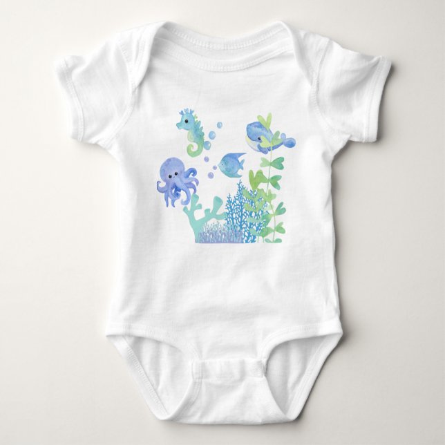 Cute Sea Life  T Shirt (Framsida)
