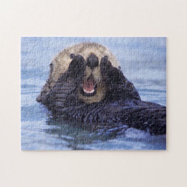 Cute Sea Otter | Alaska, Förenta staterna Pussel (Horisontell)