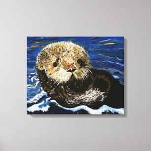 Cute Sea Otter Canvastryck