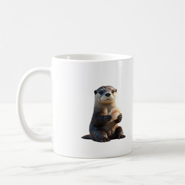 Cute Sea Otter Coffee Mugg (Vänster)