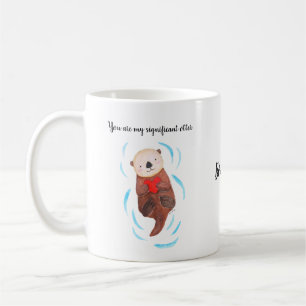 Cute Sea Otter Custom Name Gift for Wife/Make Kaffemugg