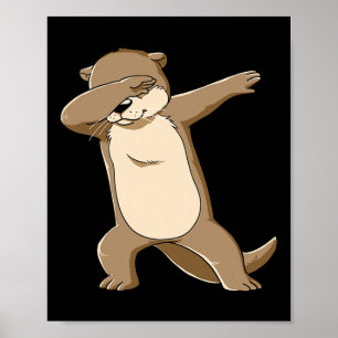 Cute Sea Otter Danning Kids Women Manar Poster