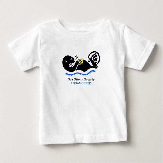 Cute-Sea OTTER - Djurgrafik med fara T Shirt (Framsida)