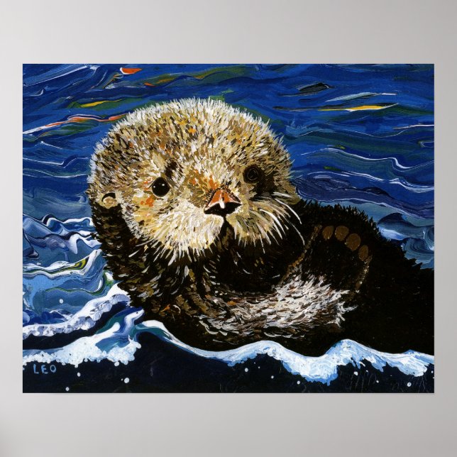 Cute Sea Otter Poster (Framsidan)