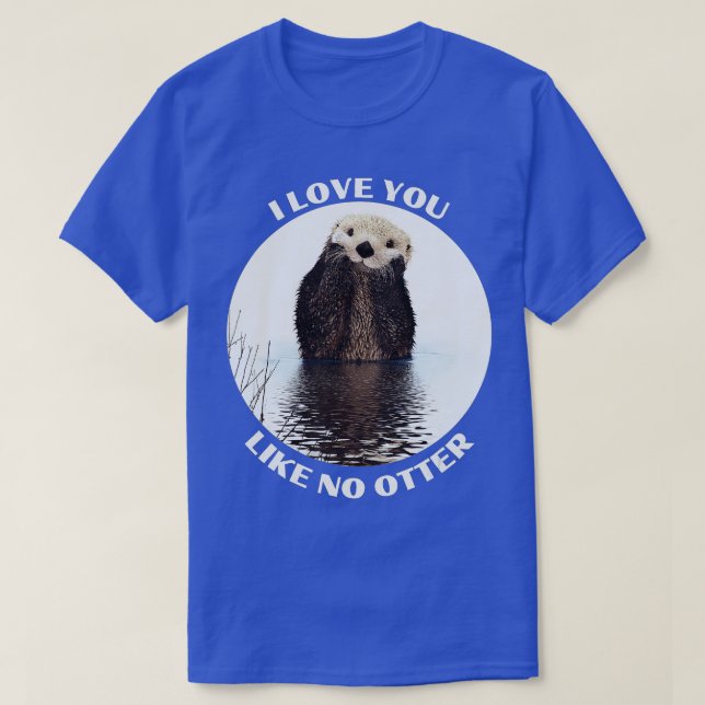 Cute Sea Otter säger att jag kärlek tycker inte om T Shirt (Design framsida)