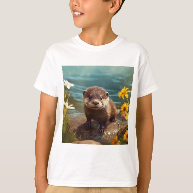 Cute Sea Otter T Shirt - Cute Animal Shirts (Framsida)