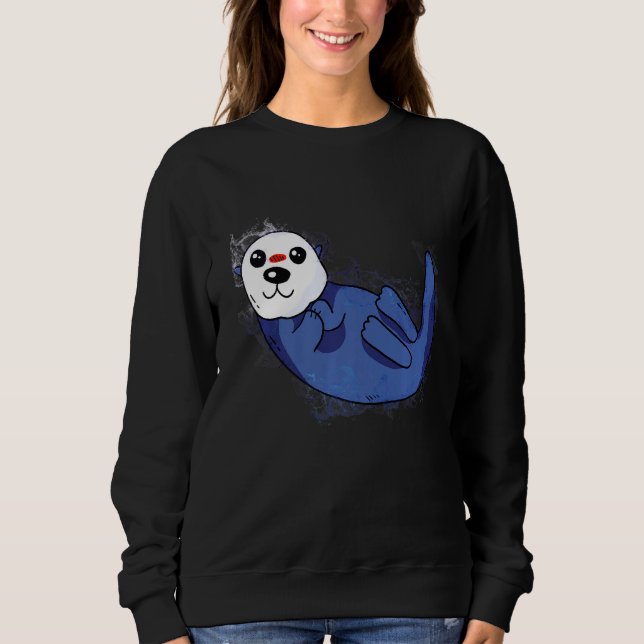 Cute Sea Otter vatten T Shirt (Framsida)
