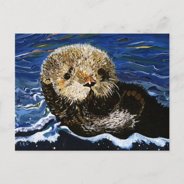 Cute Sea Otter Vykort (Framsida)