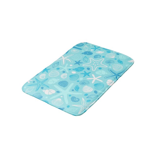 Cute Sea Pattern Bath Mat, Turquoise Kids Decor Badrumsmatta (Vinklad)