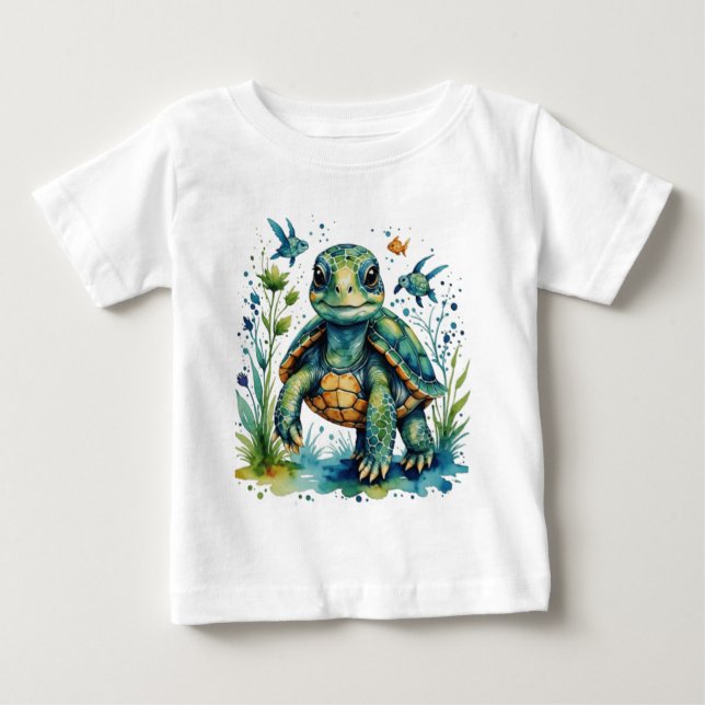 Cute sea sköldpadda t shirt (Framsida)