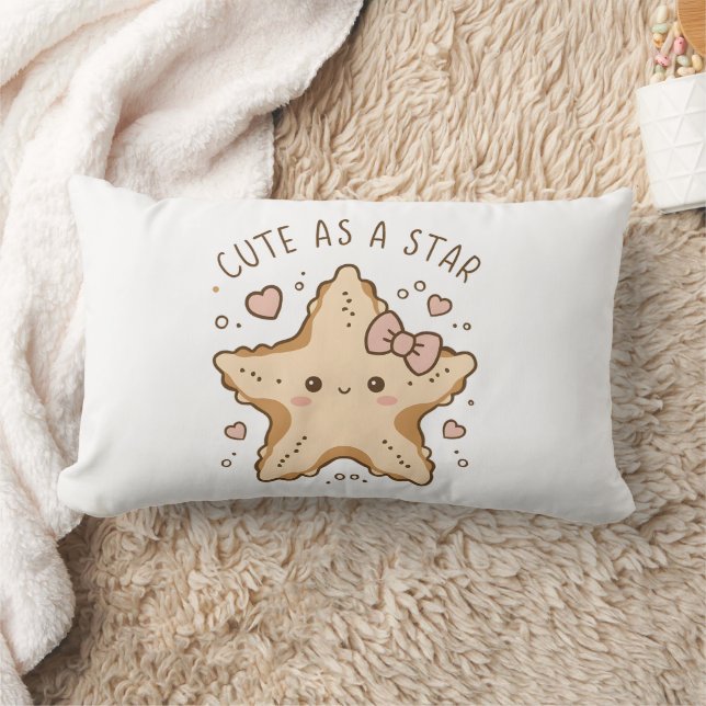 Cute Sea Star Lumbarkudde (Filt)
