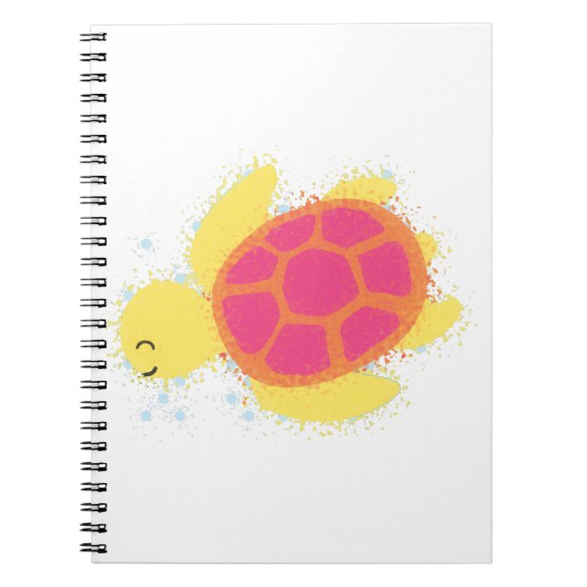 Cute Sea Turtle Anteckningsbok Med Spiral (Framsidan)