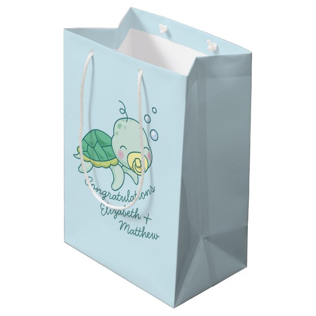 Cute Sea Turtle Baby Shower Kawaii (Baksidan Vinklad)