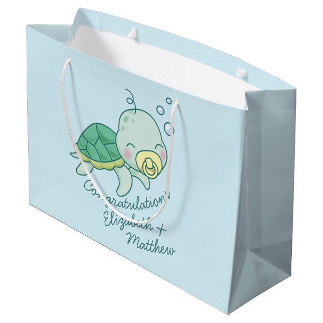Cute Sea Turtle Baby Shower Kawaii (Baksidan Vinklad)