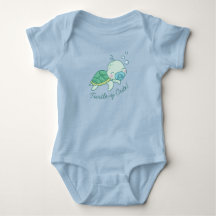 Cute Sea Turtle Baby Shower Kawaii Blue