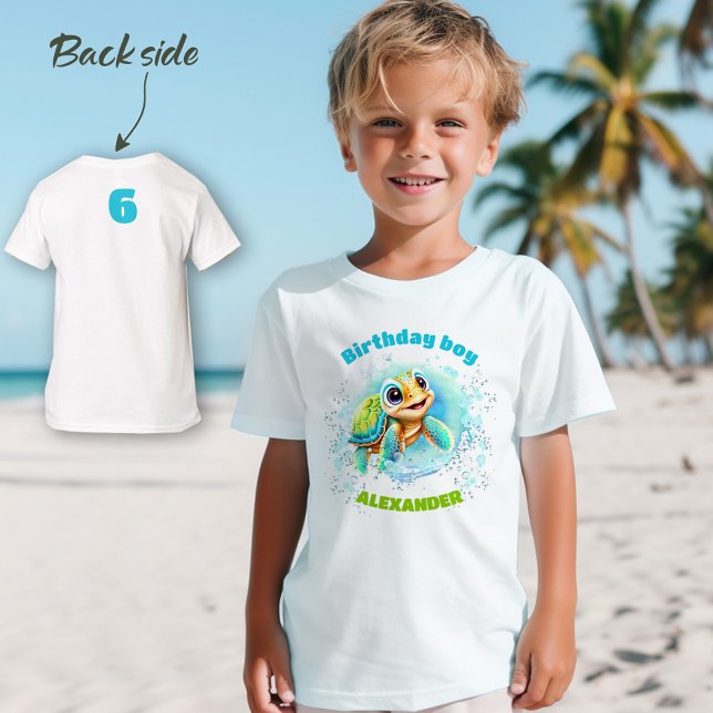 Cute Sea Turtle Birthday Boys T-Shirt (Cute Sea Turtle Birthday Boys' T-Shirt)