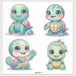 Cute Sea Turtle Custom-Cut Vinyl Sticker Klistermärken