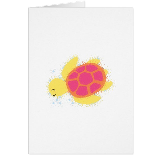 Cute Sea Turtle Hälsningskort (Framsidan)