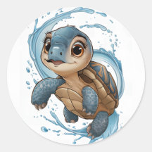 Cute Sea Turtle jul Watercolor Helgdag Vinyl