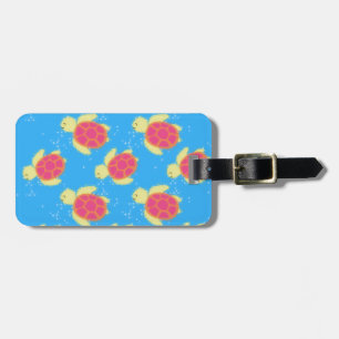 Cute Sea Turtle Mönster Bagagebricka