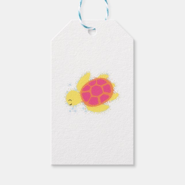 Cute Sea Turtle Presentetikett (Framsidan)