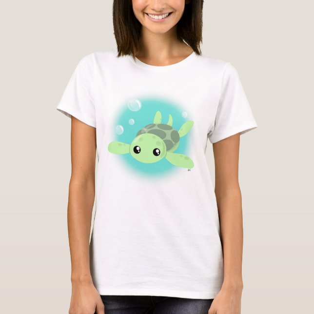 Cute Sea Turtle T-Shirt (Framsida)