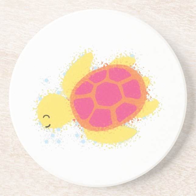 Cute Sea Turtle Underlägg (Framsidan)